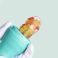 Dessin animé bébé fruits frais mangeoire sucette formation massage jouet anneau de dentition de qualité alimentaire doux sûr sans BPA sachets en silicone