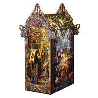 Kit de bricolage en gros pour niche à livres gothique Royal Garden, kit de maison miniature DIY, puzzle 3D, jouets en bois, artisanat DIY, décoration intérieure, cadeau pour adultes