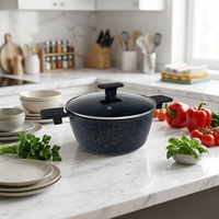 Batterie de Cuisine Antiadhésive pour la Maison et la Cuisine, Ensemble d'Ustensiles Anti-Adhérents avec Faitouts, Poêles et Casseroles