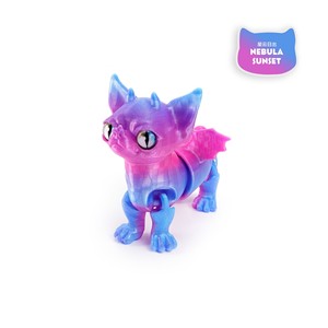 Juguete de Mascota Impreso en 3D, Perro Chihuahua Demonio Articulado con Alas en Degradado Azul/Morado, Duradero, de Fantasía, Moderno, Decoración para el Hogar, Personalizado - Product Image 3