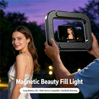 Lampu Cincin LED Magnetik Isi Ulang Genggam YM200 20W, Suhu Warna Dapat Disesuaikan untuk Selfie Ponsel, Siaran Langsung, dan Fotografi