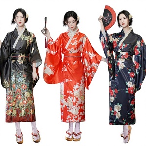 Kimono Tradizionale Giapponese, Pigiama <span class=keywords><strong>da</strong></span> Donna a Maniche <span class=keywords><strong>Lunghe</strong></span> con Stampa in Rilievo, <span class=keywords><strong>Taglie</strong></span> <span class=keywords><strong>Forti</strong></span>, Camicia <span class=keywords><strong>da</strong></span> <span class=keywords><strong>Notte</strong></span> per Ragazze - Product Image 1