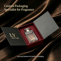 Boîte cadeau de parfum personnalisée en carton rigide avec couvercle magnétique à double porte, revêtement UV, gaufrage et doublure en éponge - Luxe