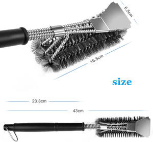 Cepillo Raspador de Acero Inoxidable de 18 Pulgadas, Extra Fuerte, con Triple Cepillo de Plástico para Limpieza de Parrillas de <span class=keywords><strong>Gas</strong></span>/Carbón - Product Image 3