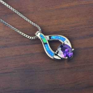 สร้อยคอหัวใจบลูโอปอล ไวรัลในติ๊กต็อก |   จี้นกนกขุนทองชุบเงินทองแดง เครื่องประดับสไตล์โบฮีเมียน ขายส่ง - Product Image 6