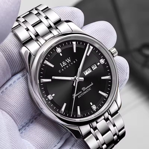 Montre mécanique automatique de luxe noire haut de gamme pour homme, logo personnalisé, cadran 41 mm, acier inoxydable, verre, réserve de marche, squelette - Product Image 1