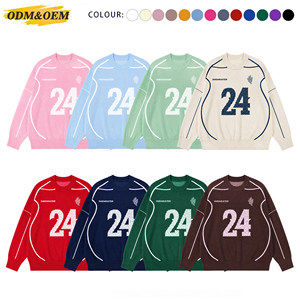 <span class=keywords><strong>Pull</strong></span> en maille jacquard personnalisé avec logo OEM & ODM pour <span class=keywords><strong>homme</strong></span>, col rond, en coton, pour l'hiver - Product Image 4