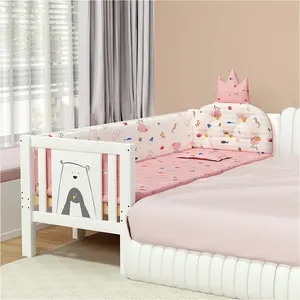 Camas individuales de madera de estilo europeo de alta calidad para niños, muebles de dormitorio, cama de princesa de madera maciza, cama de empalme para niñas