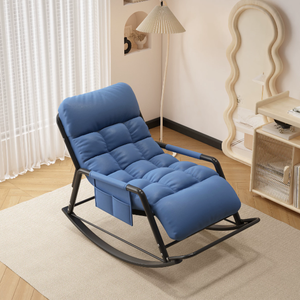 Fauteuil à bascule moderne en métal pour salon et balcon, double chaise longue inclinable pour la sieste et le repos des adultes - Product Image 4