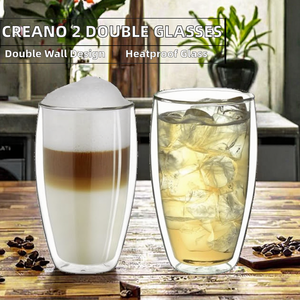 Ensemble de 2 verres à <span class=keywords><strong>latte</strong></span> <span class=keywords><strong>macchiato</strong></span> Creano DG-SH au design moderne, en verre borosilicate à <span class=keywords><strong>double</strong></span> <span class=keywords><strong>paroi</strong></span>, résistants à la chaleur (400 ml) - Product Image 2