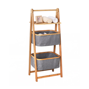 three layers folding laundry bags storage for clothes bathroom home laundry basket rack