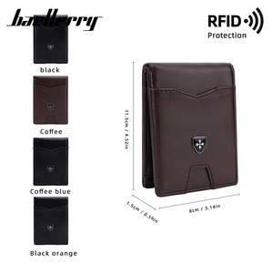 Porte-cartes pour homme Baelerry, noir et orange, protection RFID, portefeuille fin, étui pour cartes de crédit, printemps 2024 - Product Image 4