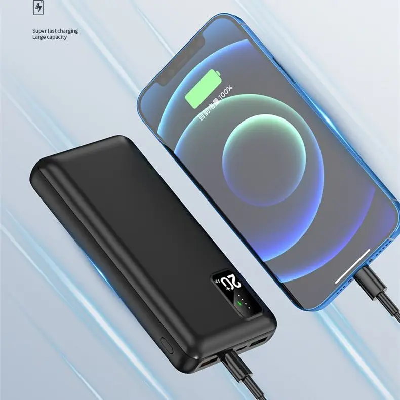 PD 20w Power Bank 20000mah 22.5W 12V Fast Charge Portable Power bank With 3 output interface