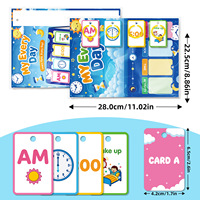 Certification CPC, 74 cartes éducatives pour l'apprentissage, cartes de bureau, impression de motifs de dessins animés, cartes flash cognitives pour enfants