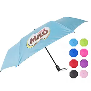 저렴한 전체 자동 우산 비 사용자 정의 광고 자동 열기 3 접는 우산