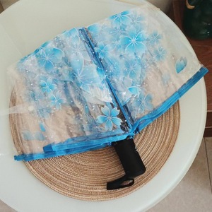 Parapluie Transparent 3D Chaton Fleur de Cerisier, Parapluie Pliant Manuel/Automatique en PVC, Parapluies Printemps <span class=keywords><strong>Libellule</strong></span> - Product Image 3