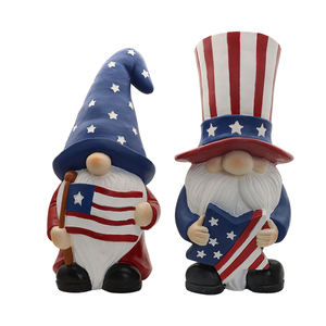 Statuette gnomo giardino gnomo americano | Scultura decorativa dipinta a mano | Ornamento di natale e regalo da <span class=keywords><strong>favola</strong></span> da collezione - Product Image 1