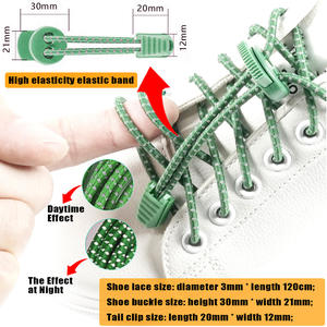 WEGOODZF Lacets de chaussures de sport décontractés de haute qualité Boucle en plastique polyester élastique Bouton de commutation Accessoire <span class=keywords><strong>Presse</strong></span> sans attache en métal - Product Image 3