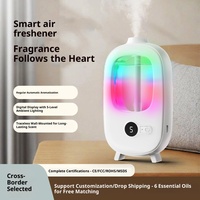 Diffuseur d'aromathérapie à ultrasons à affichage numérique intelligent alimenté par USB Lumières colorées Conception portable en plastique à usage domestique