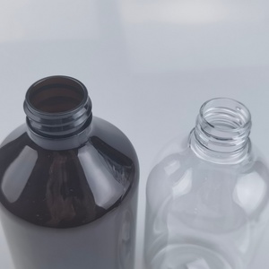 Bouteille de lotion cosmétique en plastique à pompe, transparente, vert ambre, à épaule oblique, 200ml, 250ml, 300ml, 400ml, 500ml, vente chaude - Product Image 5