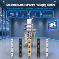 Machine d'emballage de poudre en sachets connectée VFFS avec remplissage par vis sans fin, 20-40 sachets/min, pour épices, lait, café, protéines