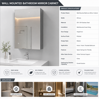 Kabinet Cermin Dinding Modern untuk Penyimpanan Kosmetik, Kabinet Cermin Kamar Mandi