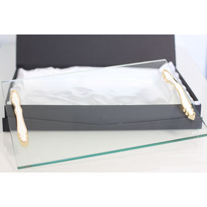 Plateau rectangulaire <span class=keywords><strong>en</strong></span> <span class=keywords><strong>verre</strong></span> <span class=keywords><strong>trempé</strong></span> empilable, plateau de service incassable pour entrée d'escalier de salle de bain extérieure ou usage industriel - Product Image 2