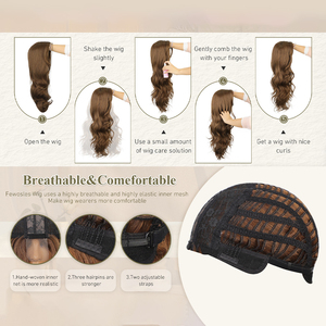 Pelucas sintéticas populares para mujer, largas y rizadas, con <span class=keywords><strong>flequillo</strong></span>, para fiestas y cosplay - Product Image 6