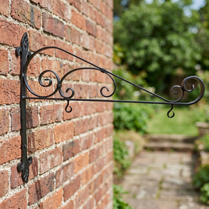 Wrought Iron Single-Side Store Sign <b>Bracket</b> Holder Wall Mount with <b>Black</b> Powder Coating - Product Image 2