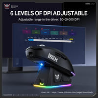 Souris de jeu sans fil ONIKUMA DM07 à trois modes, PAW3311 RGB 1000Hz, rechargeable, souris Esports, CE FCC RoHS