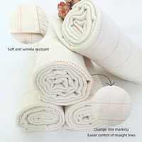 Tissu de tapis brodé en coton et polyester blanc de haute qualité, technique de tufting croisé non tissé, résistant à l'abrasion, pour textile de maison