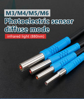 Fournitures de spot haut de gamme Commutateur de petite taille NPN PNN NC NO Sortie Lumière infrarouge blindée M3 Capteurs de brevet diffus photoélectriques