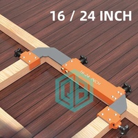 Alat Pembuat Rangka dari Paduan Aluminium, Upgrade 16/24 inci, Tata Letak Stud Tengah, Alat Pertukangan Kayu Presisi, DIY, Tahan Lama, Panjang Dapat Disesuaikan