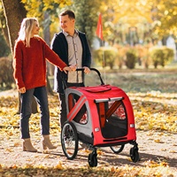 Chariot extérieur durable pour animaux de compagnie plate-forme métallique à trois roues personnalisation OEM pour déplacer bébé chat chien voiture vélo remorque vélo