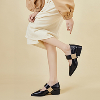 GRECCA – Ballerines élégantes et tendance pour femme en cuir véritable, à bout pointu, souples, résistantes à l'usure et antidérapantes