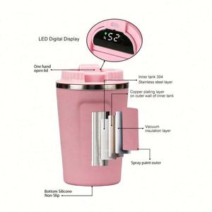 Nouvelle Tasse Intelligente 380ML 510ML avec Affichage LED de Température, en Acier Inoxydable à Double Paroi, Mug de Voyage Isotherme pour Bureau et Café avec Couvercle - Product Image 3