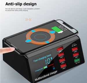 WLX X9 Caricatore USB Wireless a 8 Porte con Ricarica Rapida PD+QC3.0+USB, Stazione di Ricarica con Display LED per Laptop e <span class=keywords><strong>Tablet</strong></span>, per Riparazioni - Product Image 2