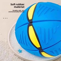 Jouet pour chien auto-amusant anti-ennui en plastique souple extensible, boule à tapoter, puzzle, soucoupe volante, jouet déformable à frapper avec les pieds