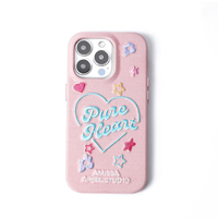 IPhone 14 Pro Étui de téléphone portable antichoc à la mode unique en cuir PU avec couverture en jean cowboy et motif coeur