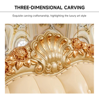 Canapé en cuir de luxe moderne de style royal européen pour salon, villa, hôtel, en bois massif sculpté double face, vente en gros