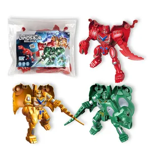 Handmatige Transformatie Kinderspeelgoed Jongens Robot Puzzel Mini Formaat Dinosaurus Robot Kleuterschool Cadeau Groothandel