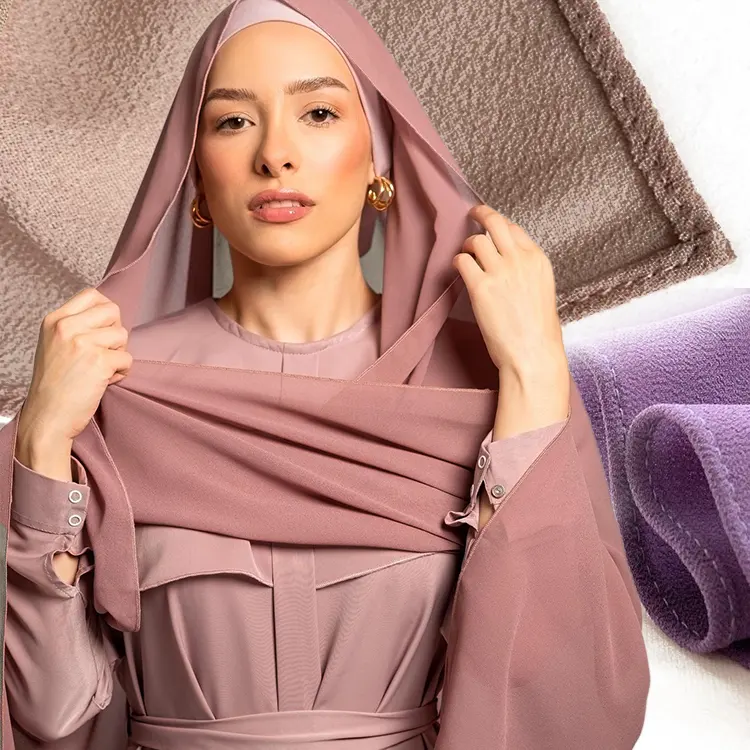 Hijab en mousseline de soie épaisse de haute qualité, écharpe ethnique musulmane malaisienne pour femmes