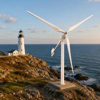 Éolienne verticale GWS-5000W 5KW 220V, démarrage à 2,5 m/s, 3 pales, roue éolienne assistée, 360° en direction du vent, en alliage d'aluminium, kit IP54