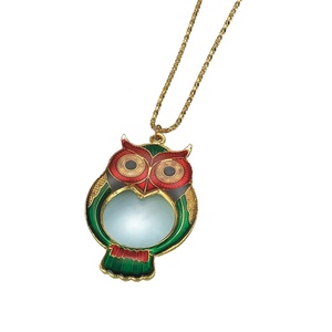 Exquisite Necklace Cute Creative Gift Owl Magnifier 5X Chest Hanging <strong>Chain</strong> Ornament Cartoon Magnifying Glass - Product Image 1