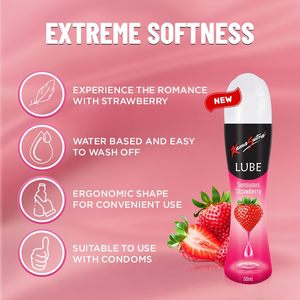 Lubricante Personal Lub con <span class=keywords><strong>Sabor</strong></span> <span class=keywords><strong>a</strong></span> <span class=keywords><strong>Fresa</strong></span> para Hombres y Mujeres 50ml |   Lubricante <span class=keywords><strong>a</strong></span> Base de Agua |   Juguetes compatibles con <span class=keywords><strong>condones</strong></span> |   Sin silicona - Product Image 3