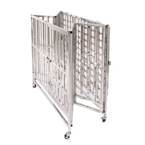 Ağır paslanmaz çelik köpek kafesi kulübesi sandık ve oyun parkı eğitim küçük köpek kapalı açık kapılar ve kilitler ile tasarım - Product Image 6