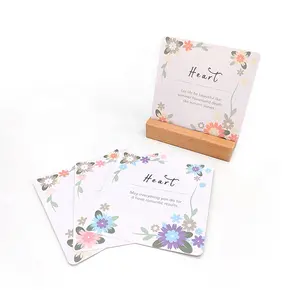 Custom Size Material Design Mental Health Positive Self Phrases Relaxation Affirmation Cards Deck with Box