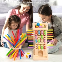 Jeu de tirage de bâtonnets stimulant l'esprit 3-en-1, jeu de bâtonnets trois-en-un, jeu de puzzle cognitif des couleurs