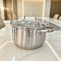 Nouvel ensemble de batterie de cuisine en acier inoxydable 201 – 12 pièces avec un magnifique pichet à eau, des marmites à soupe de 16/18/20/24 cm et des poêles à frire de 16/24 cm