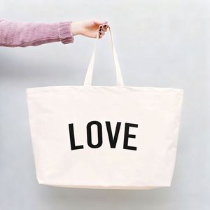 Custom Printed logo Recycle Grocery Tote <b>Bag</b> Heavy <b>Large</b> Reusable Personalized Cotton <b>Canvas</b> Shopping <b>Bag</b> - Product Image 1